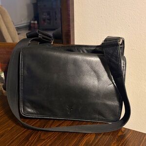 Frye Black Leather Crossbody Messenger